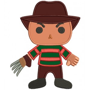 Looks Like Cute Freddy Krueger Horror Applique Machine Embroidery Digitized Design Pattern